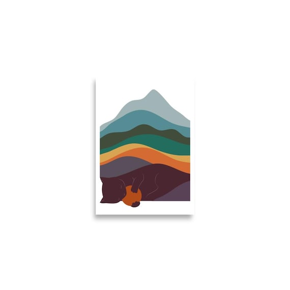 Cat Landscape Art Print, Animal Landscape No. 8