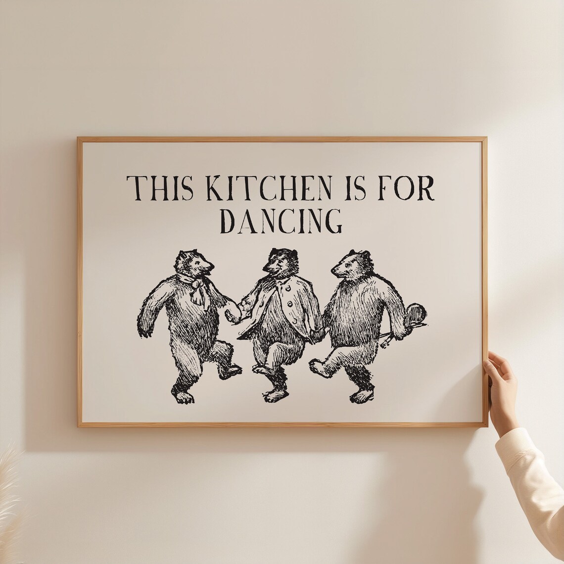 This Kitchen Is For Dancing Print Trendy Horizontal Wall Art Trendy Kitchen Print Retro Print Cute Kitchen Quote Poster Wall Art - Image 2