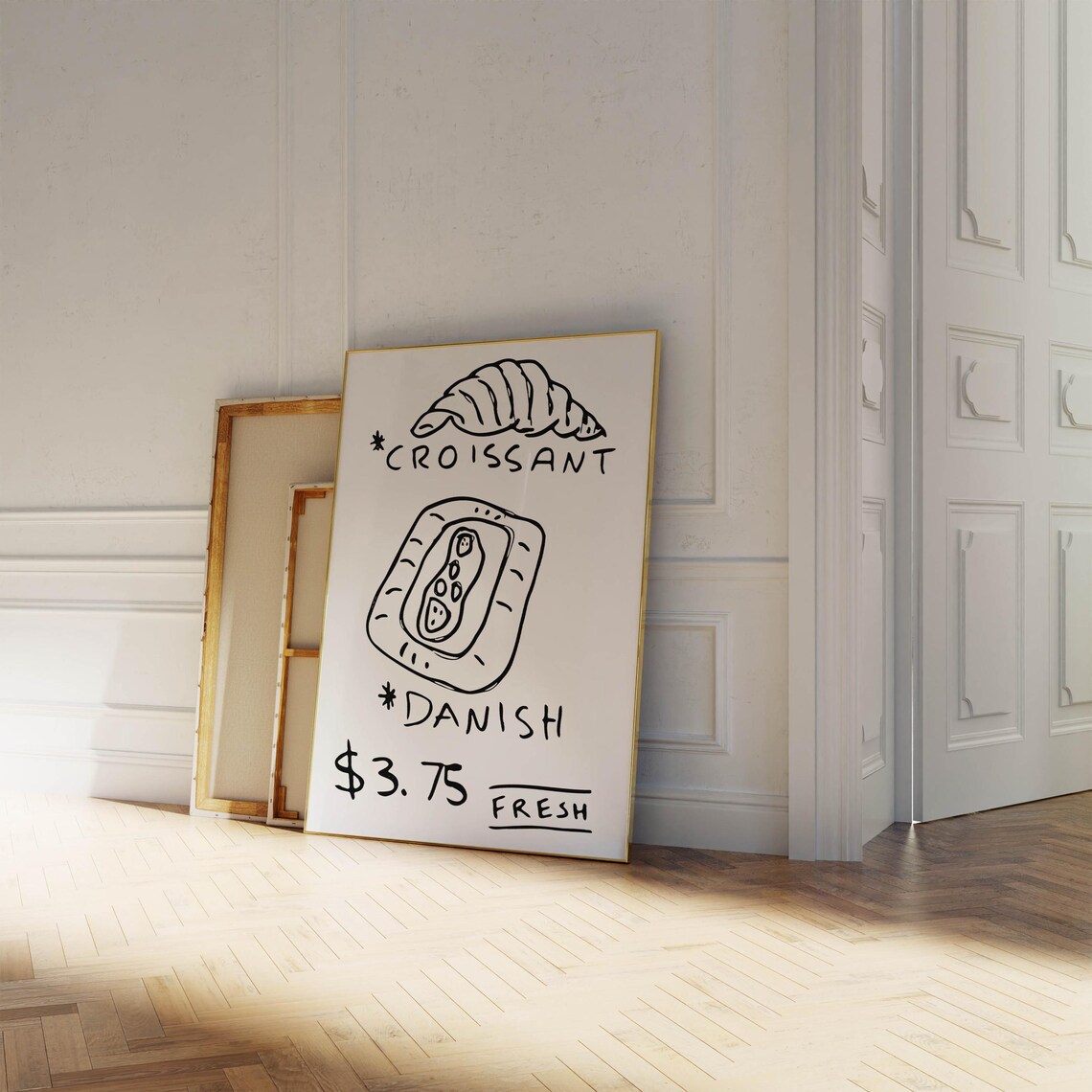 Croissant Art Print Trendy Kitchen Wall Art Croissant Poster Retro Kitchen Print French Food Wall Art Vintage Food Art Wall Art - Image 5