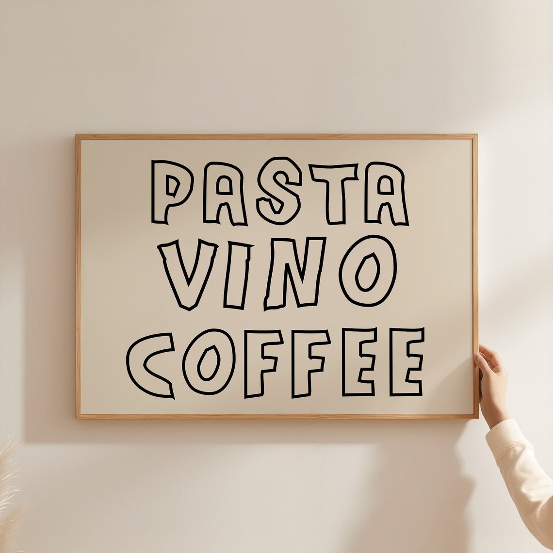 Pasta Vino Coffee Bold Typography Italian Kitchen Kitchen Decor Poster - Image 2