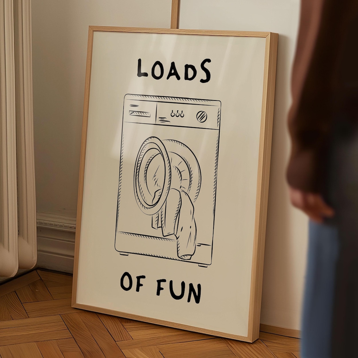 Loads Of Fun Laundry Quote Poster, Minimalist Print