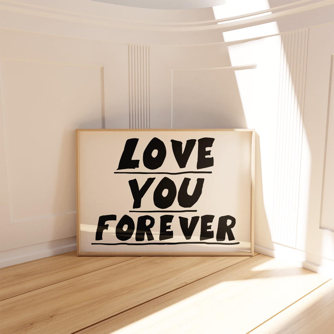 Love You Forever Bold Black Typography Retro Romantic Wall Poster - Image 3