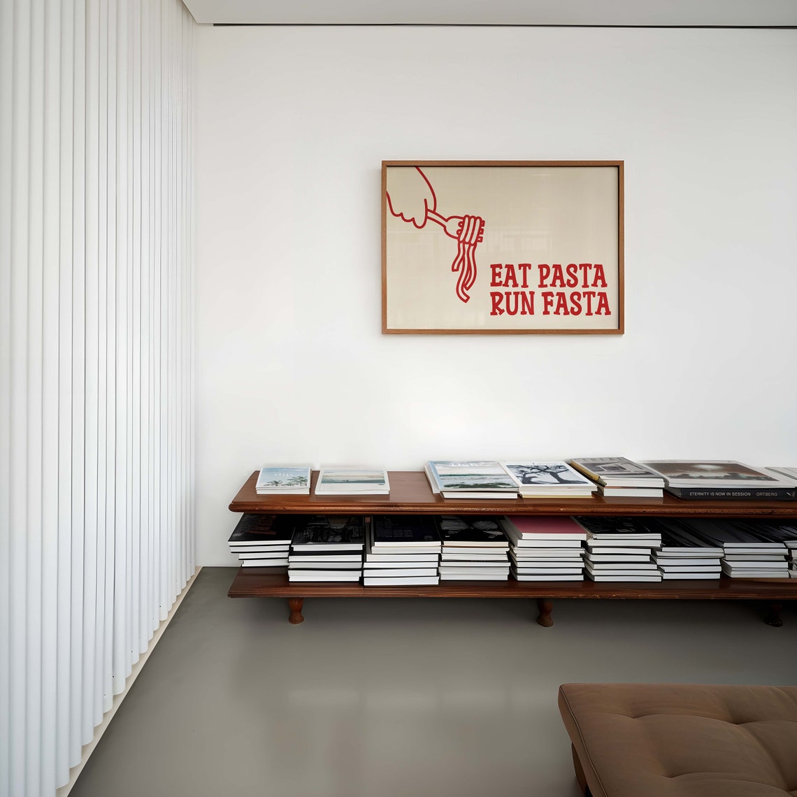 Eat Pasta Run Fasta Funny Red Italian Food Quote Kitchen Decor Poster - Image 4