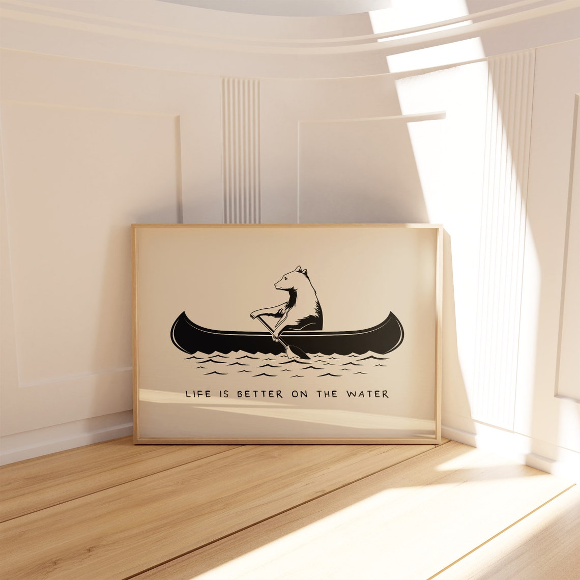 Life Is Better On The Water Bear Canoe Lake Quote Home Decor Poster - Image 5