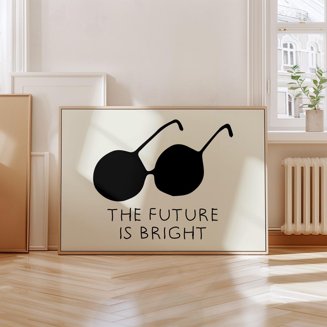 The Future Is Bright Bold Sunglasses Motivational Quote Poster - Image 2