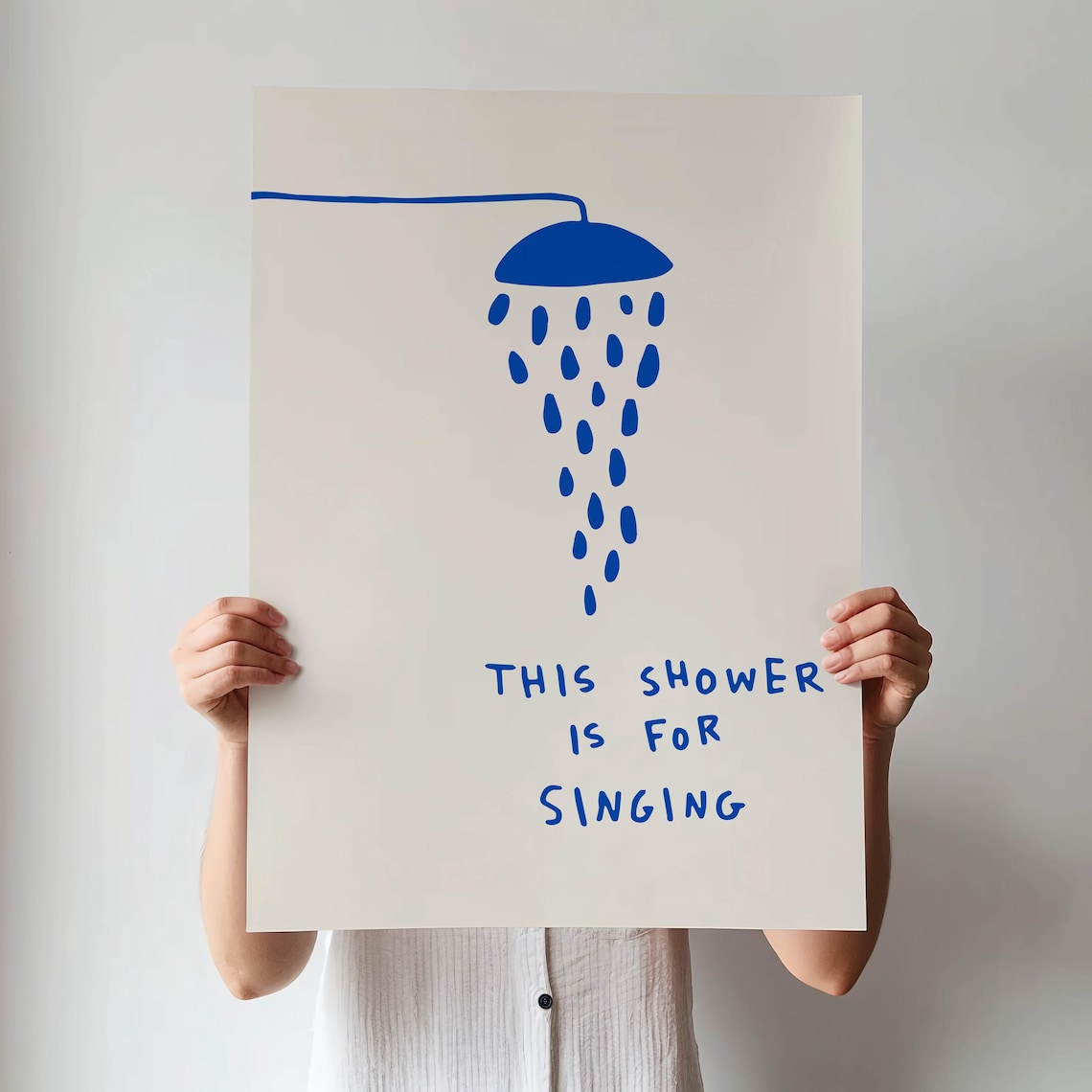 Shower Is For Singing Retro Bathroom Quote Poster - Image 2