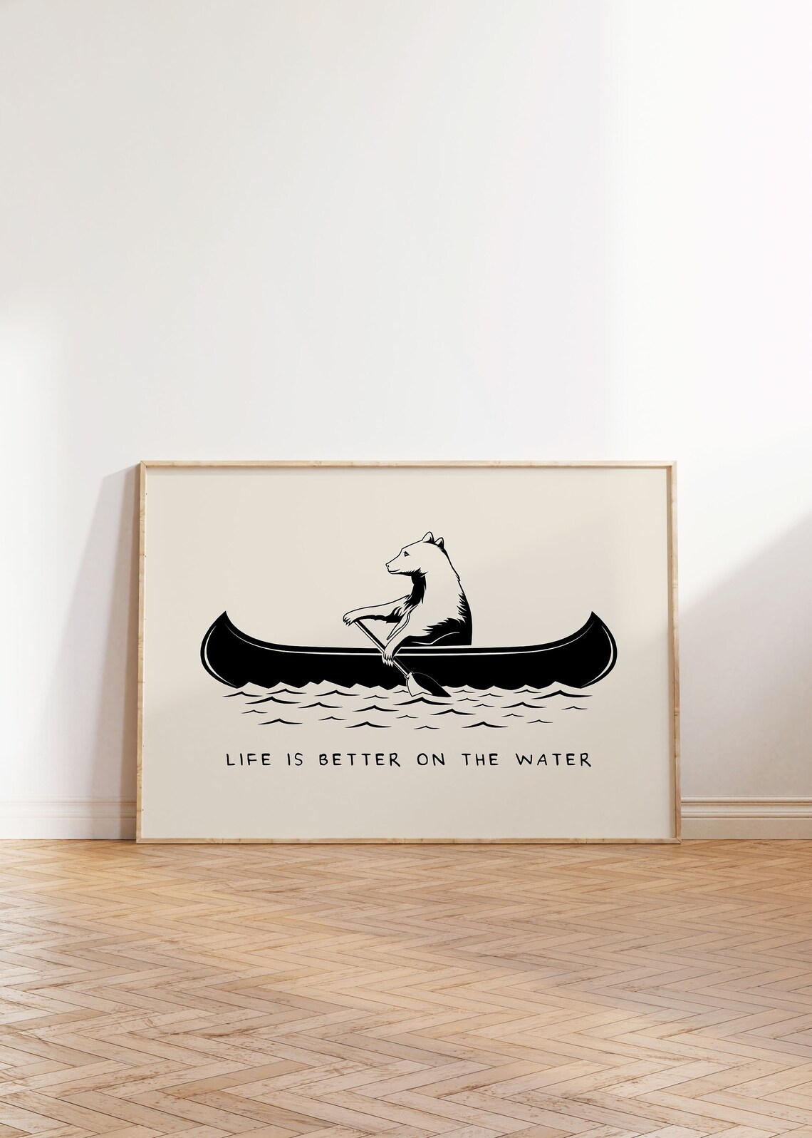Life Is Better On The Water Bear Canoe Lake Quote Home Decor Poster - Image 2