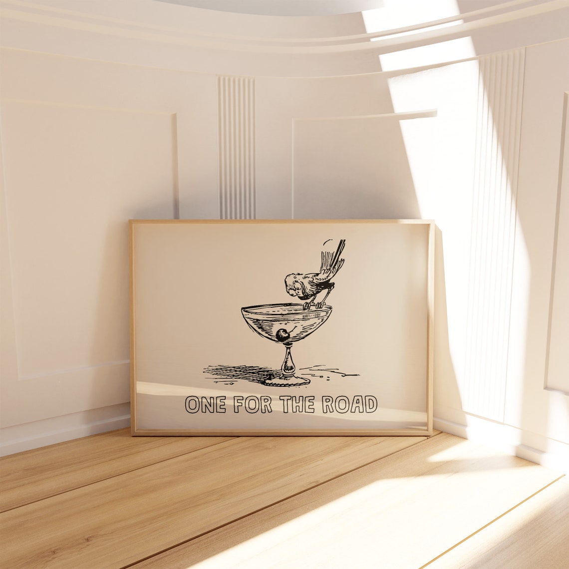 One For the Road Bird Cocktail Coupe Vintage Bar Humor Art Poster - Image 3