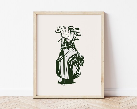 Vintage Golf Print Vintage Golf Clubs Wall Art Playing Golf Retro Poster Minimal Golf Print Vintage Golf Ball Decor Retro Sports Poster