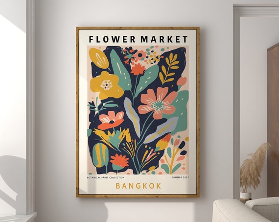 Bangkok Flower Market Abstract Floral Art Print