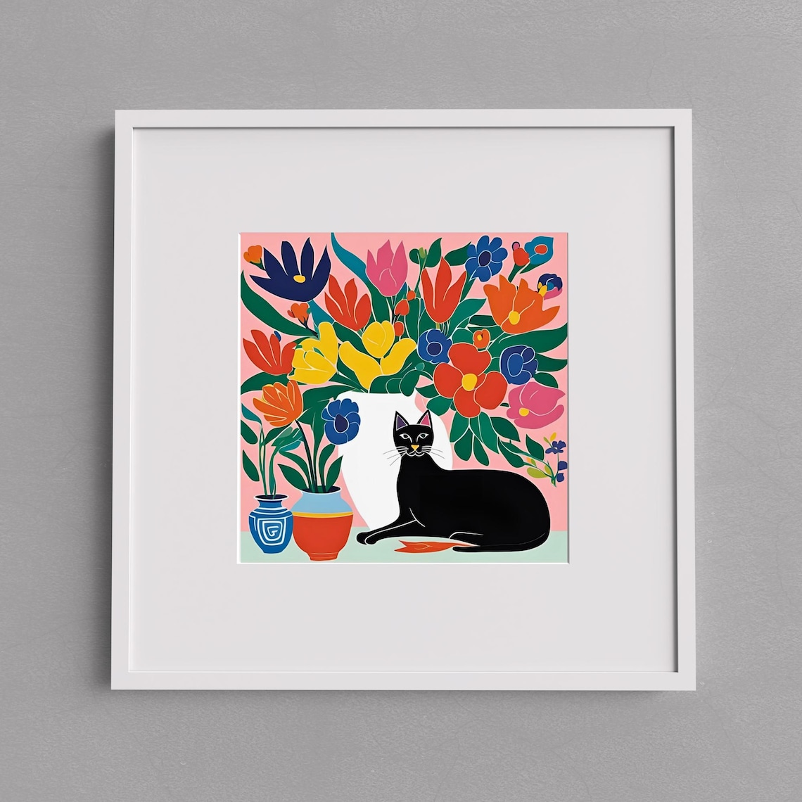 Matisse-Inspired Black Cat Modern Wall Art Print - Image 3