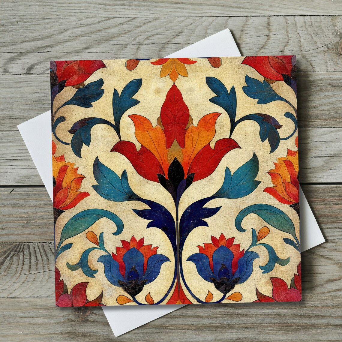 Botanical Floral Ceramic Tile Art Print, Mediterranean - Image 2