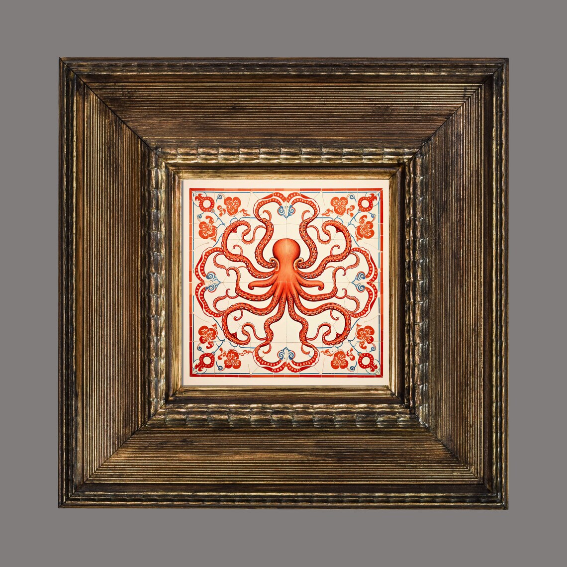 Deruta Octopus Wall Art Print, Italian Coastal Decor - Image 2