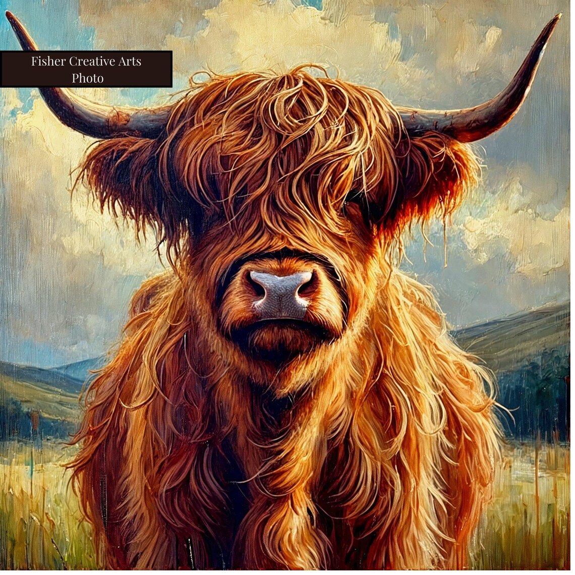 Highland Cow Art Print, Scottish Farm Animal Decor - Image 4