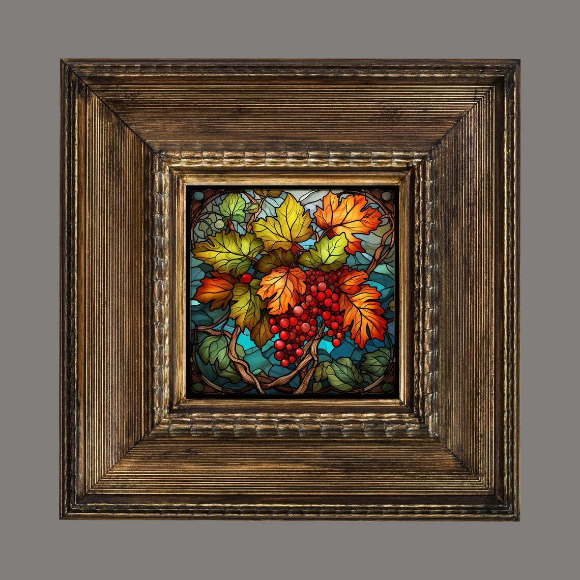Autumn Leaves Thanksgiving Ceramic Tile Art Print - Image 3