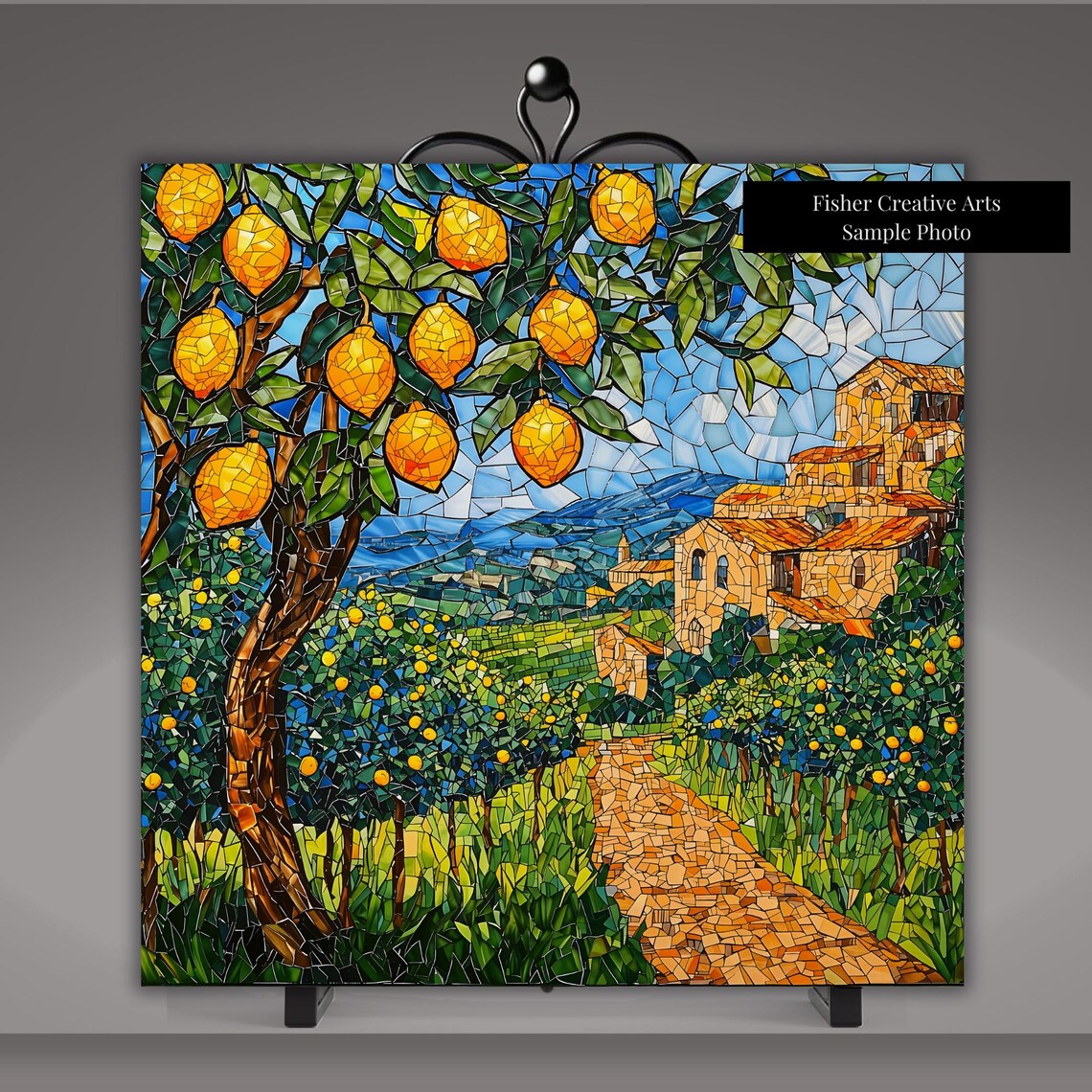 Mosaic Lemon Tree Amalfi Coast Wall Art Print - Image 5