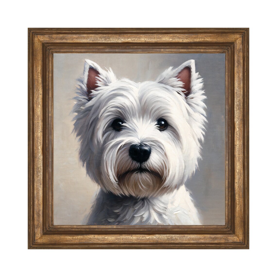West Highland White Terrier, Oil Painting Art Print - Image 3