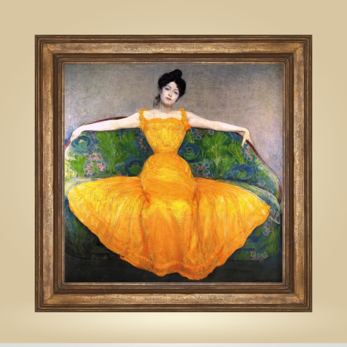 Max Kurzweil Woman in Yellow Dress 1899 Vienna Classic Art Print - Image 2