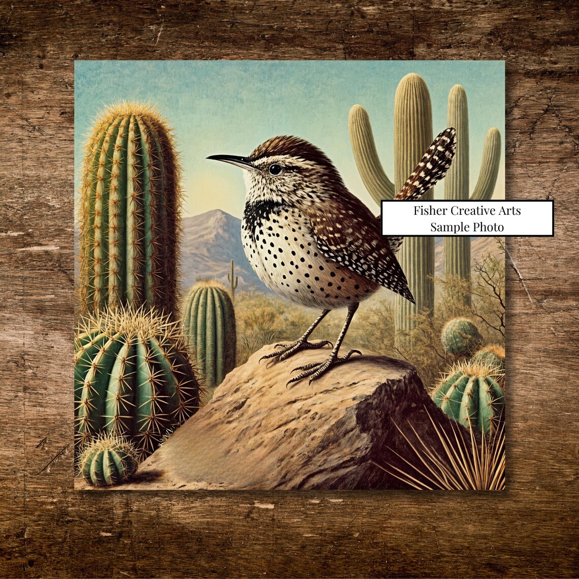 Cactus Wren Southwestern Decor, Arizona State Bird Art Print