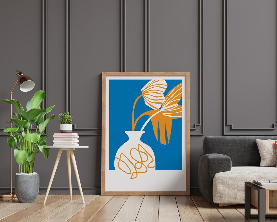 Pattern Flower Vase Botanical Art Print - Image 2