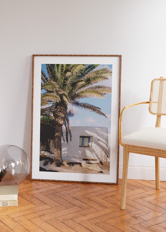 Palm Tree And House Photography Print La Graciosa Photography Art Print On Film 35mm Fine Art Print Wall Art Home Decor