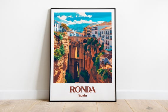 Ronda Spain Travel Poster, Cityscape Art Print