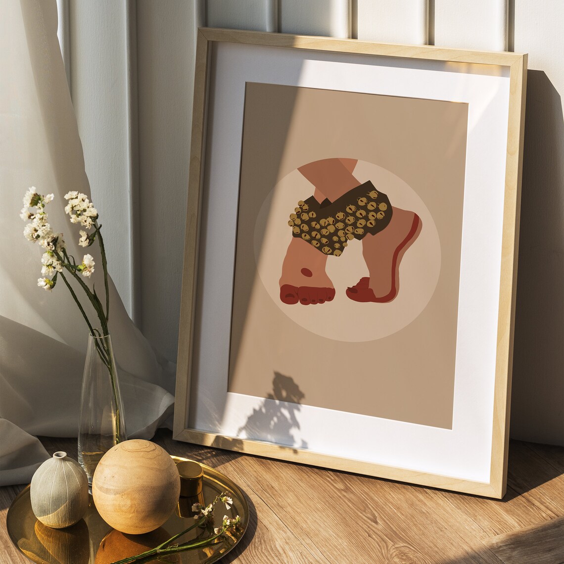 Dancer Feet Ghunghroo Art Print, Indian Dancer Art - Image 4