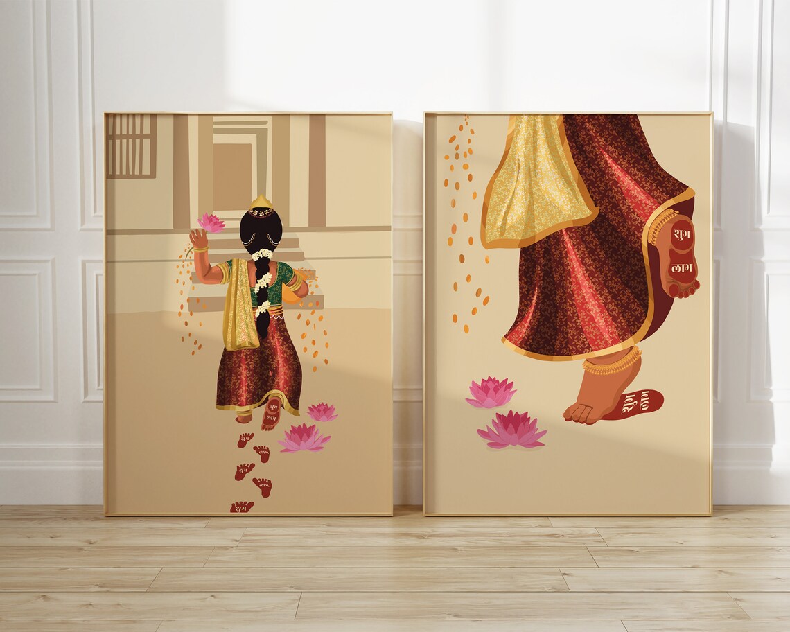 Goddess Lakshmi Feet, Indian Nursery Art Print - Image 2