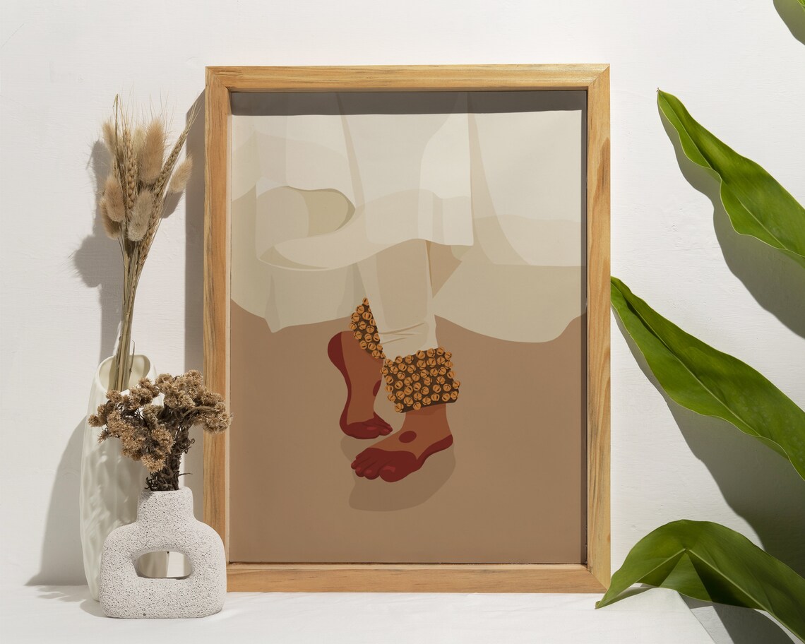 Kathak Dancer Feet Art Print, Desi South Asian Dance - Image 4