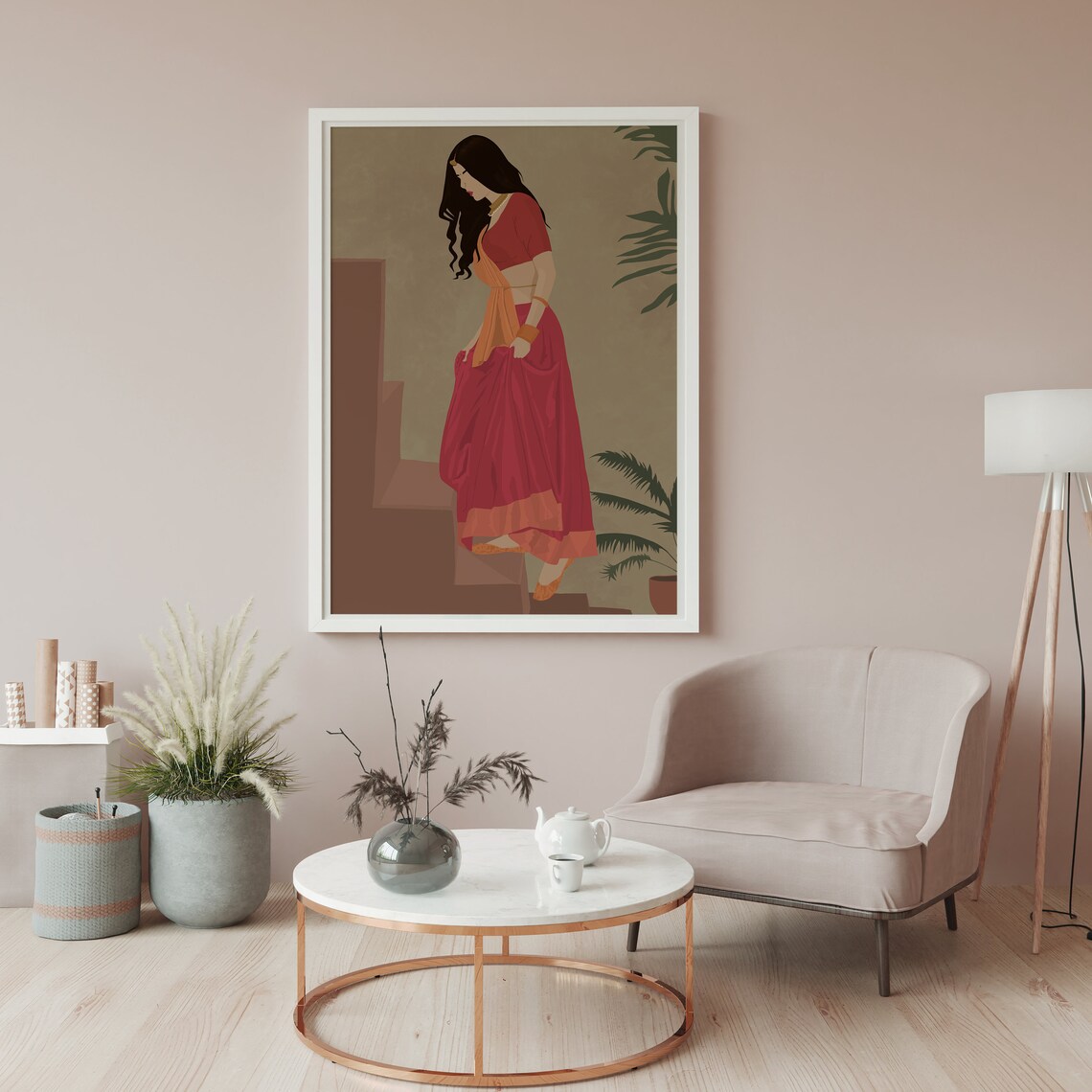 Desi Art, South Asian Modern Woman Illustration - Image 3