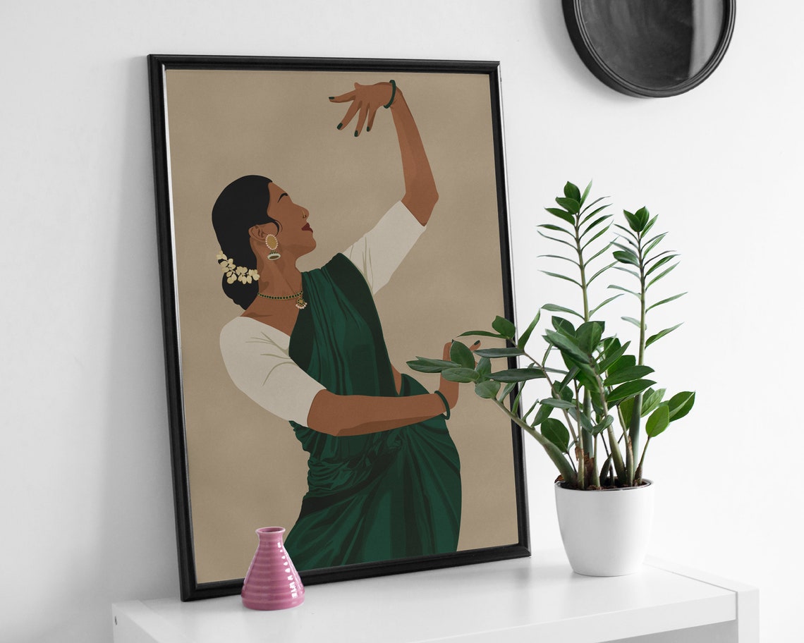 Bharatanatyam Indian Dancer Art Print, South Asian Portrait - Image 4