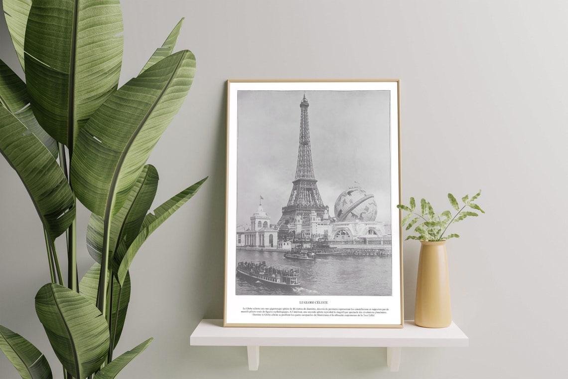 Eiffel Tower Expo 1900 Black And White Wall Art Vintage Paris Engraving Art For Decoration A1 A2 A3 A4 - Image 4