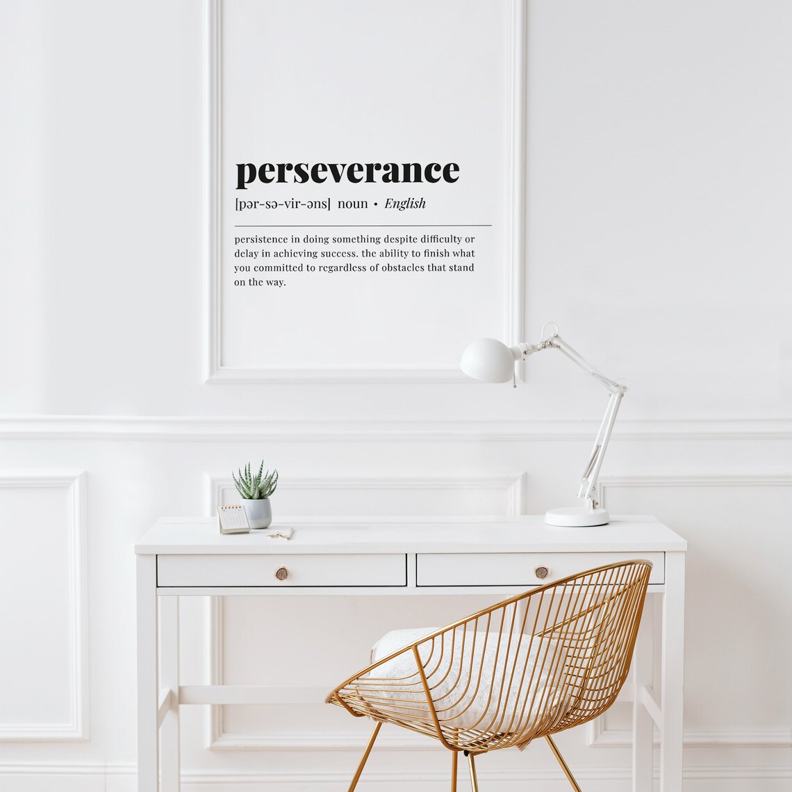Perseverance Definition Motivational Words Art Print - Image 4