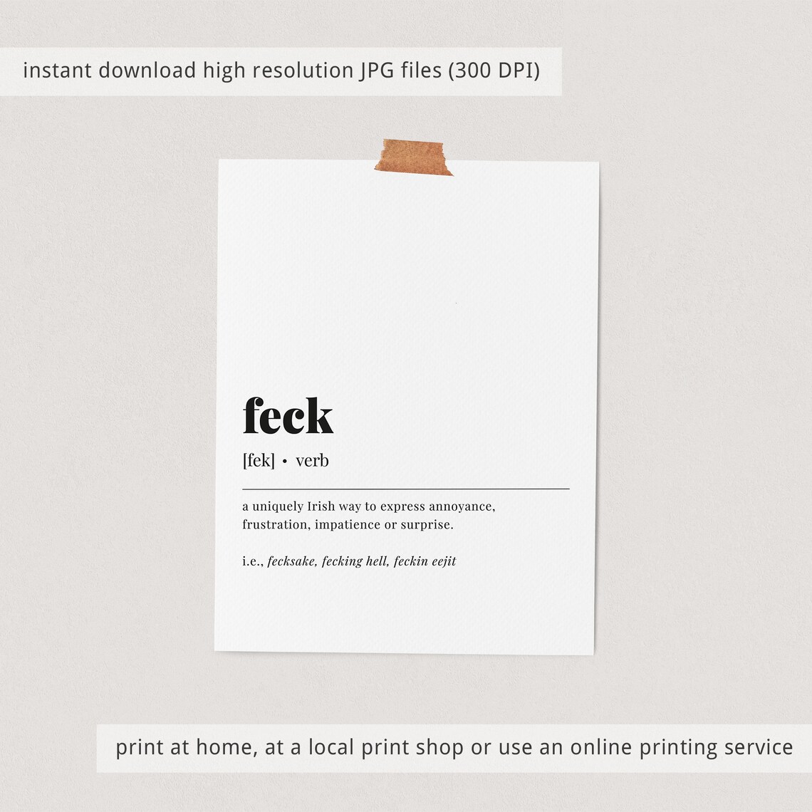 Feck Feck Definition Funny Irish Slang Art Print - Image 4