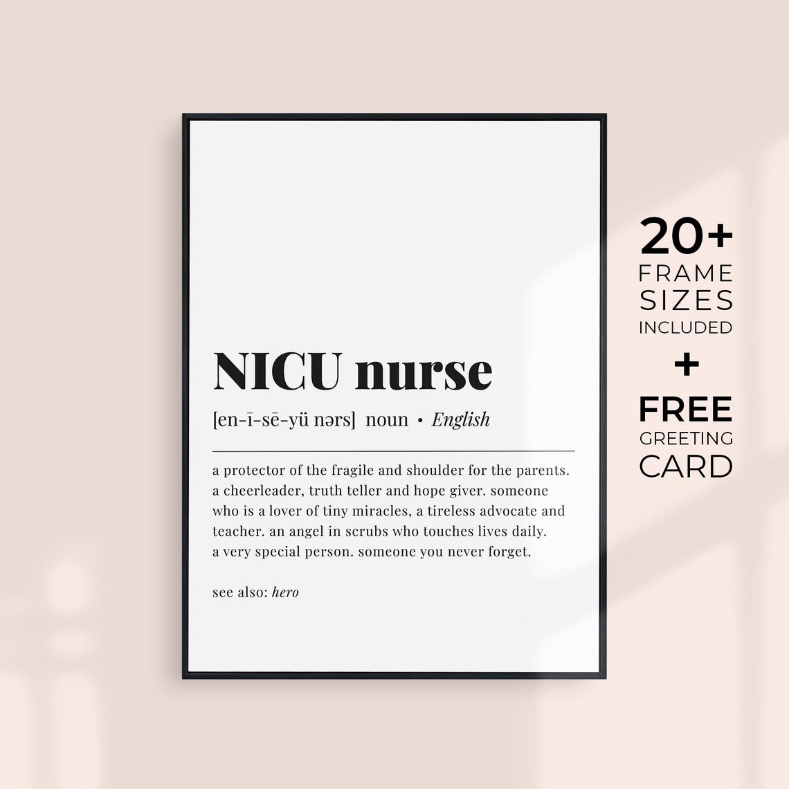 NICU Nurse Definition Gift Appreciation Minimalist Typography Poster - Image 6