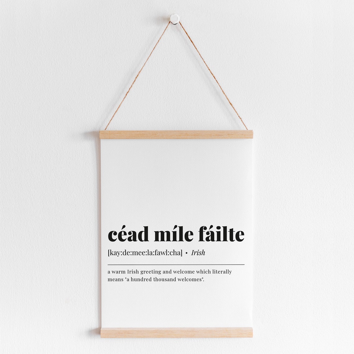 Cead Mile Failte Irish Welcome Definition Typography Poster Entryway - Image 2