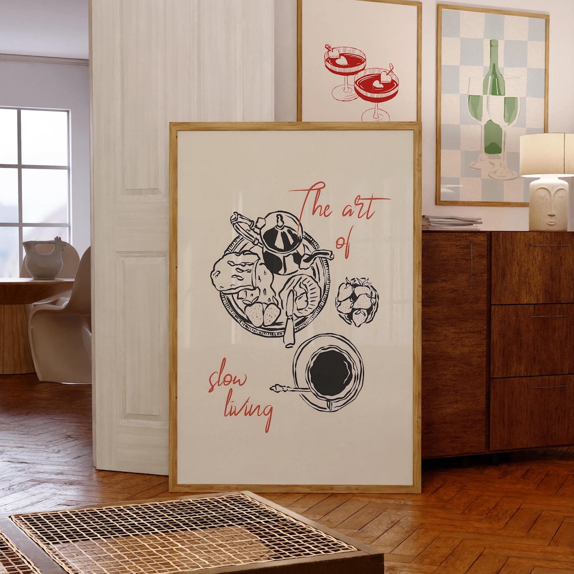 The Art of Slow Living Breakfast Tea Cozy Illustration Poster