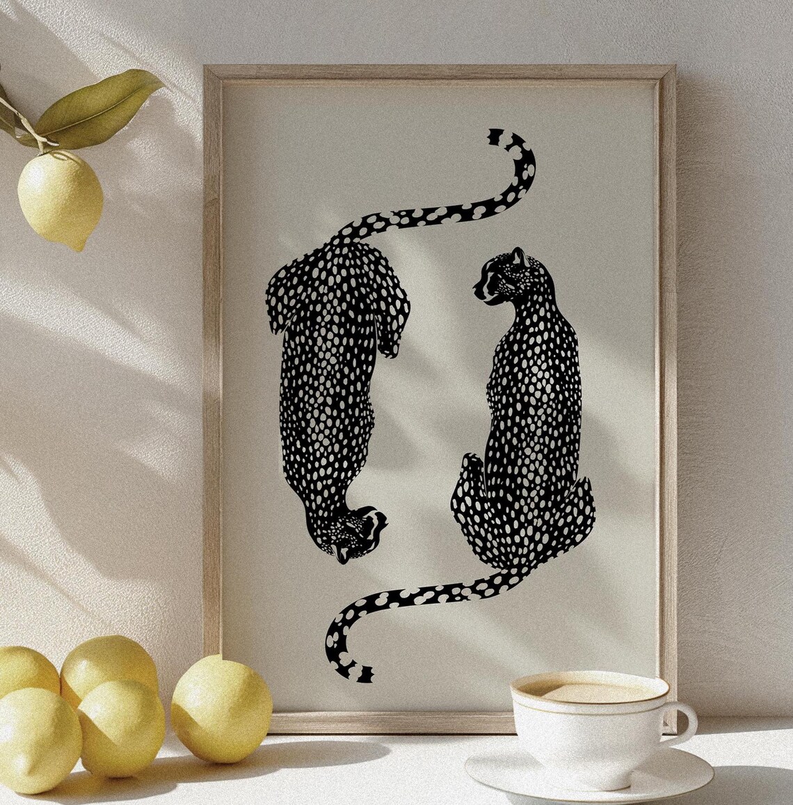 Cheetah Print Retro Poster, Preppy Wall Art - Image 3