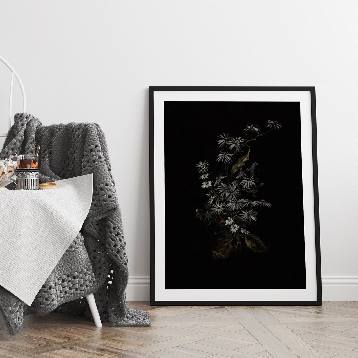 Dark Botanical Moody Floral, Dark Academia Art Print - Image 2