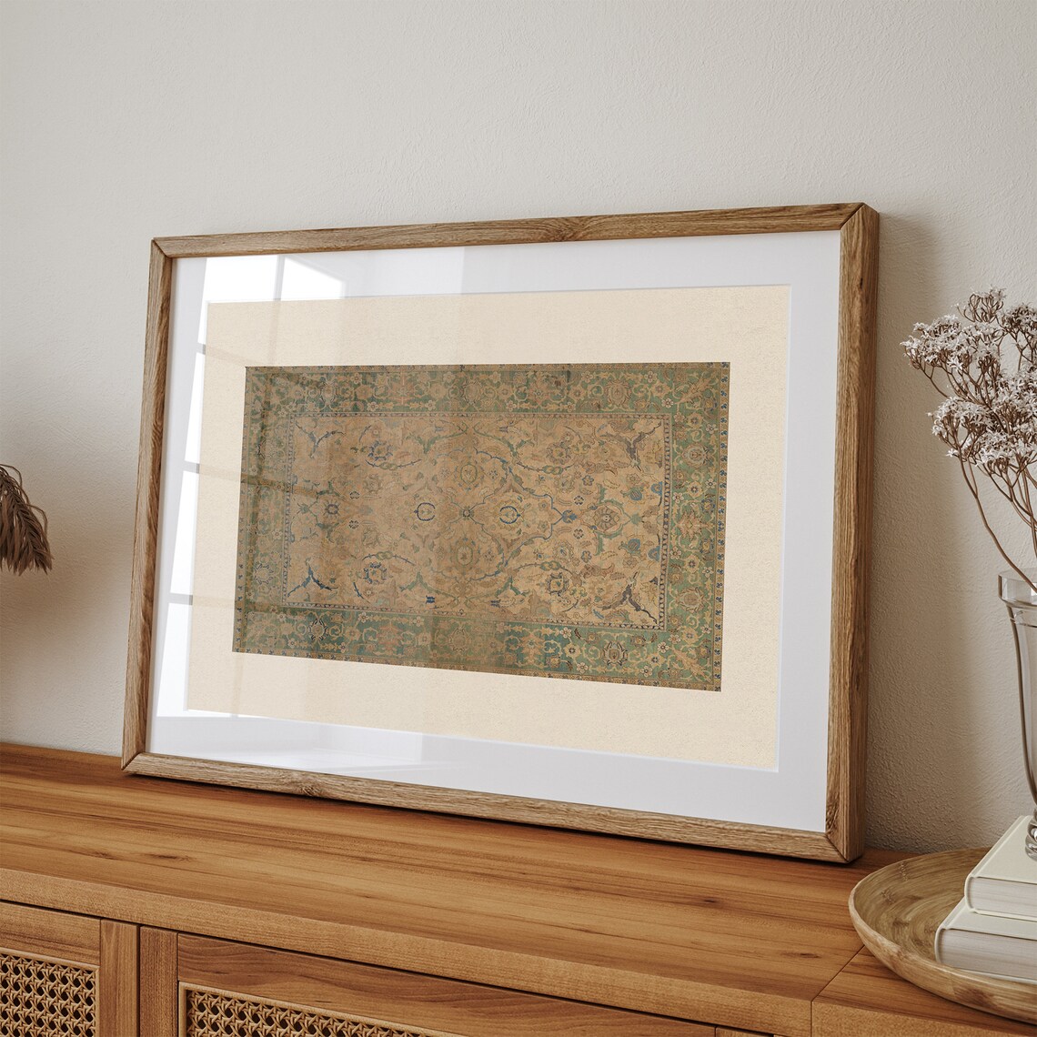 Vintage Textile Art Print, Modern Farmhouse Decor - Image 3