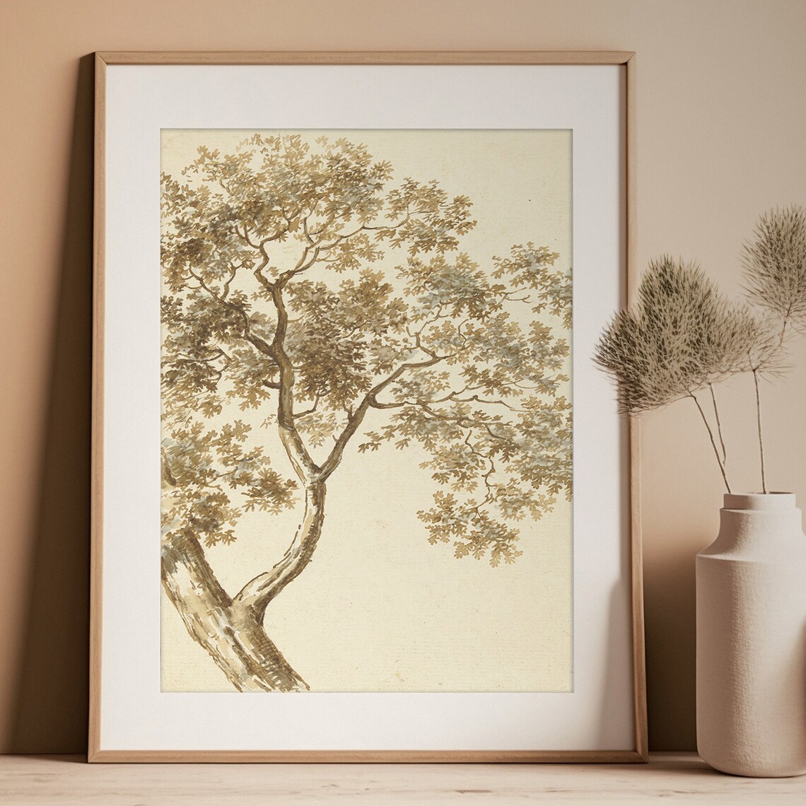 Vintage Sketch Autumn Tree Drawing Art Print - Image 3