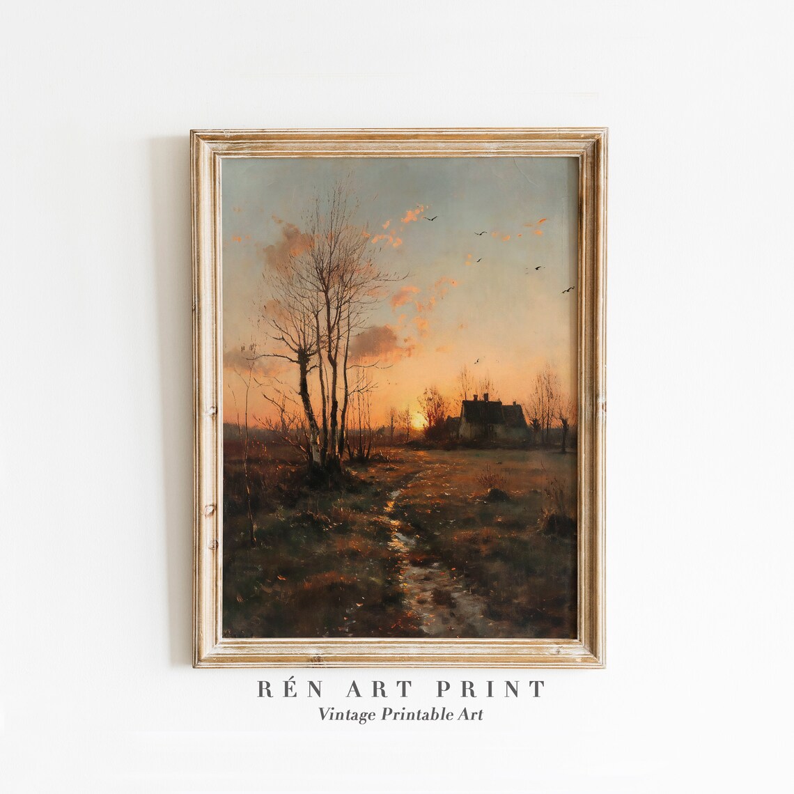 Vintage Countryside Fall Landscape Art Print