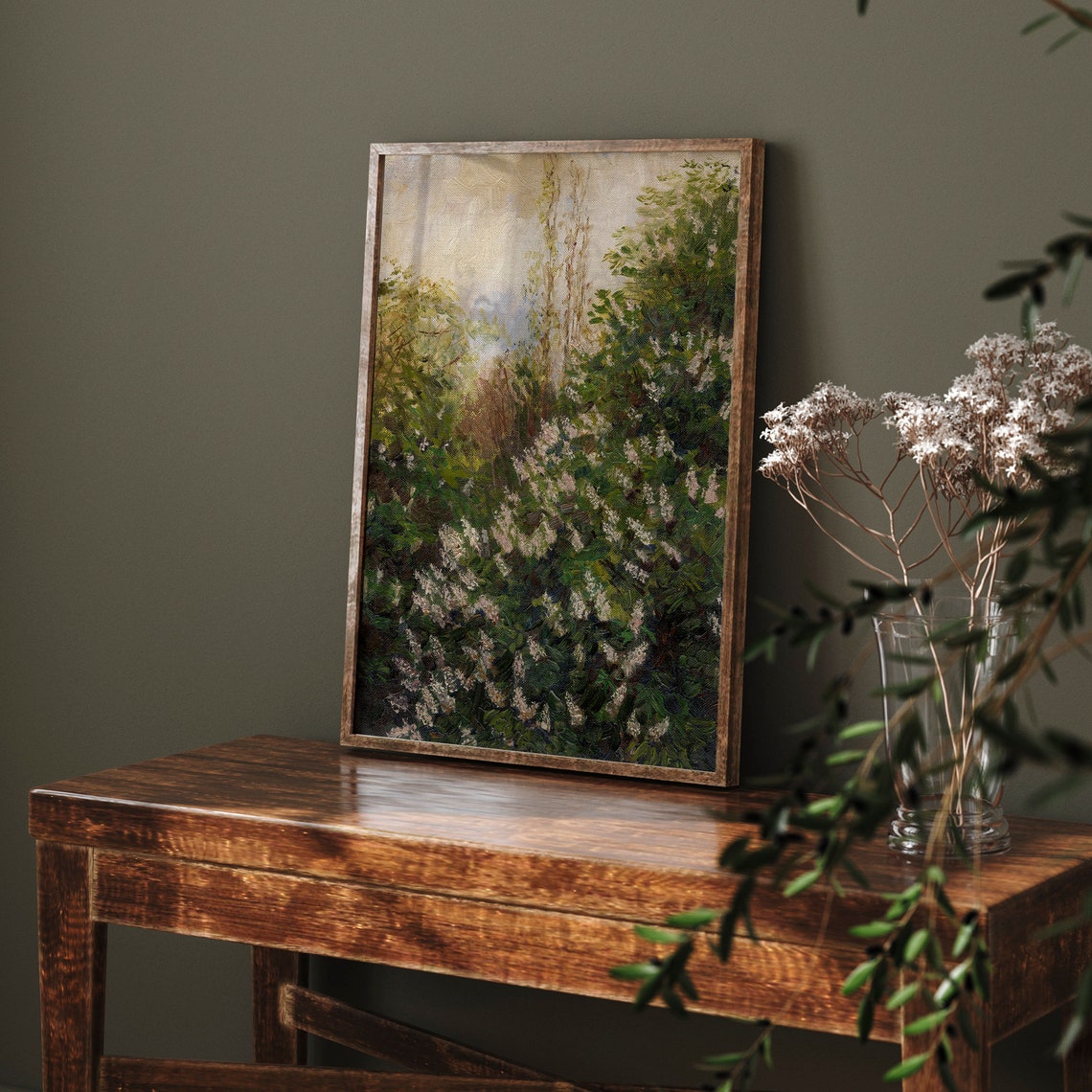 Blooming Lilac Tree Vintage Spring Garden White Flowers Art Poster - Image 3
