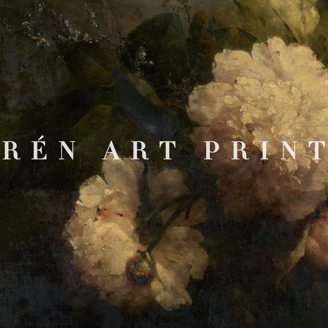 Moody Flower Painting Vintage Floral Art Print - Image 3