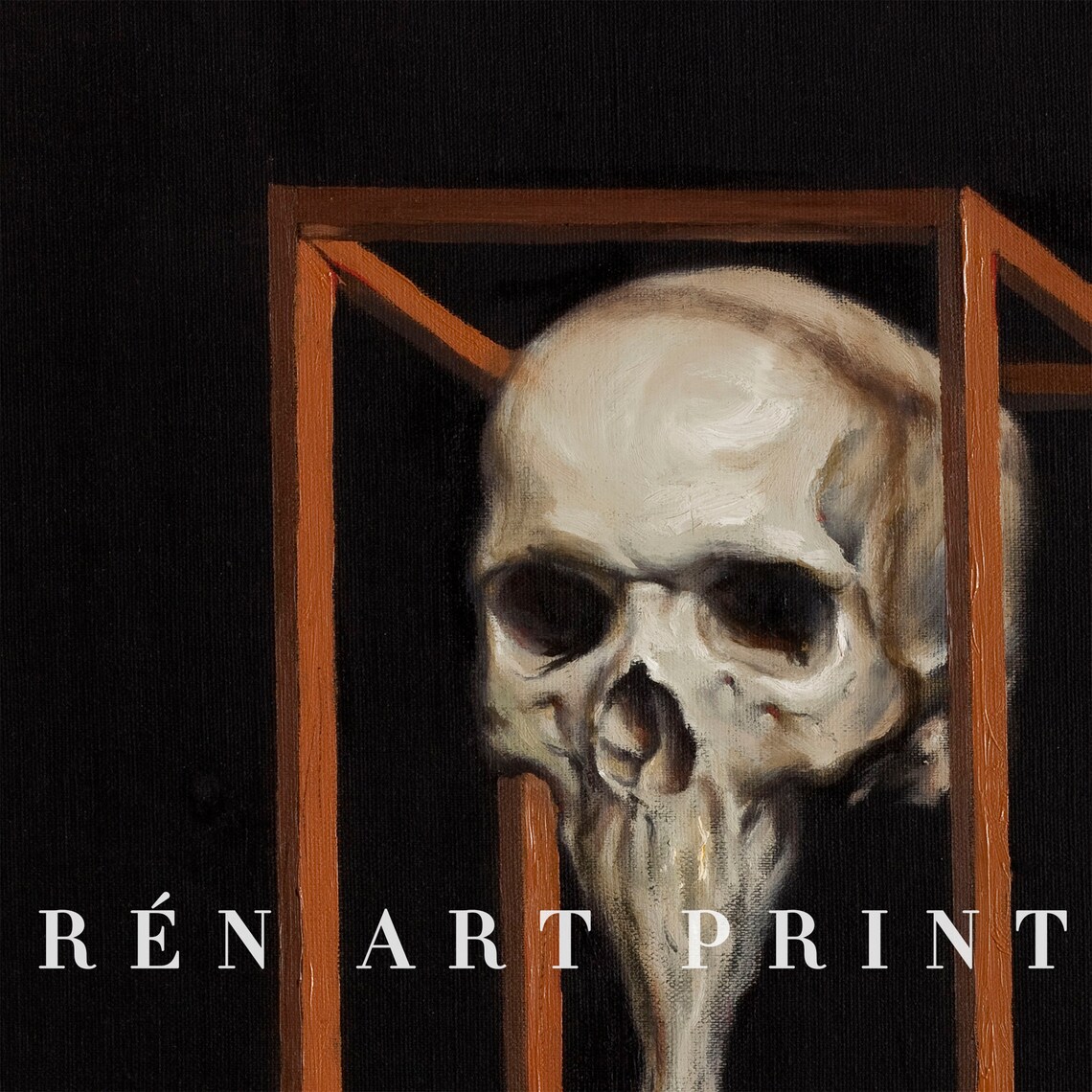 Skull Art Print, Vintage Gothic Halloween Wall Art - Image 3
