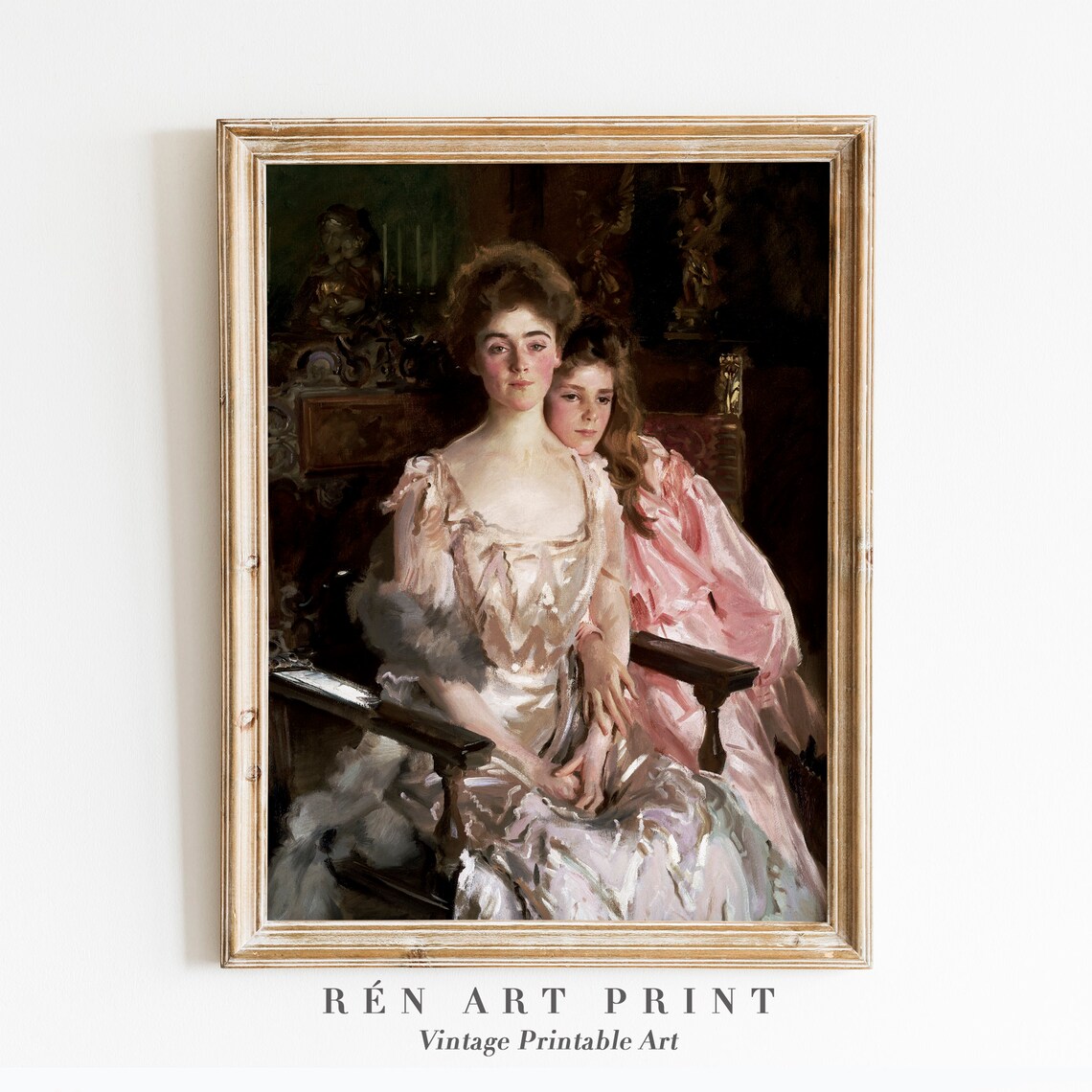 Vintage Woman Portrait Painting, Victorian Wall Art
