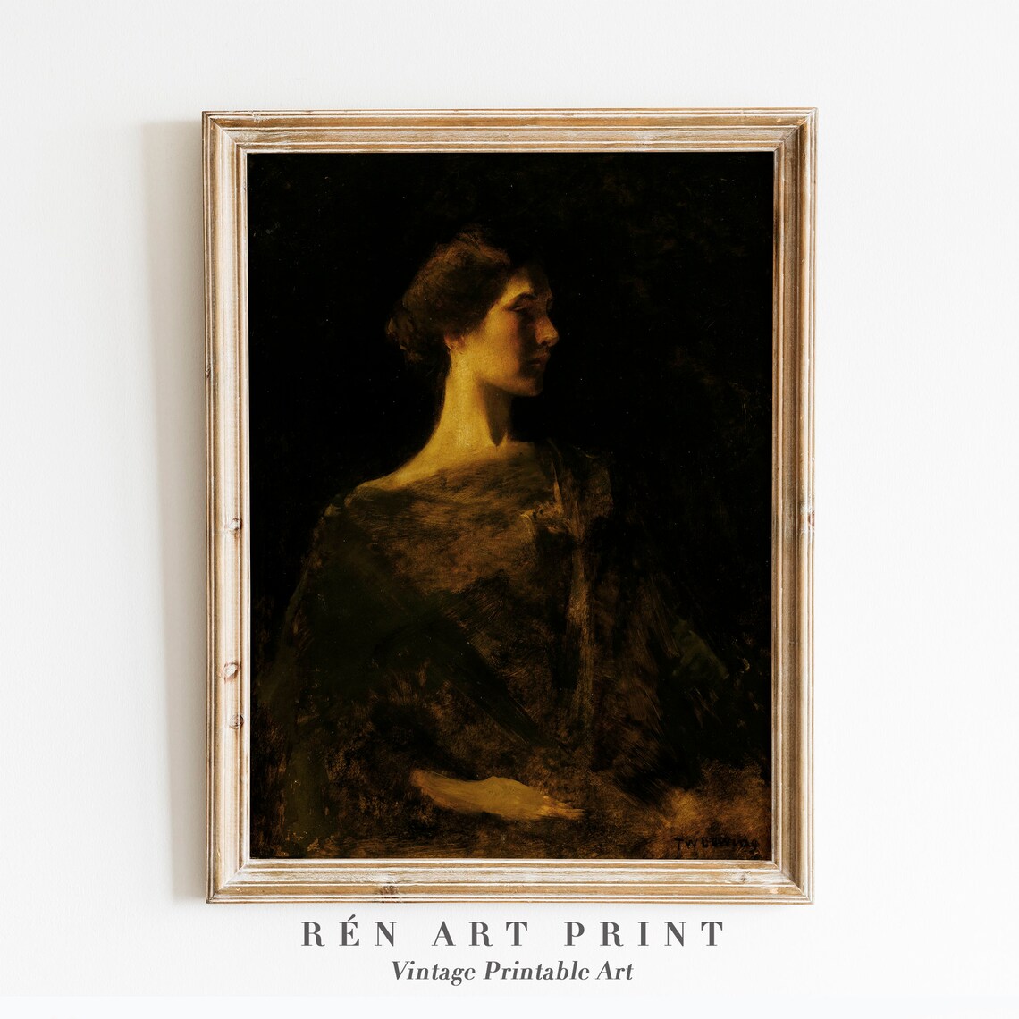 Moody Woman Portrait Print, Dark Academia Decor