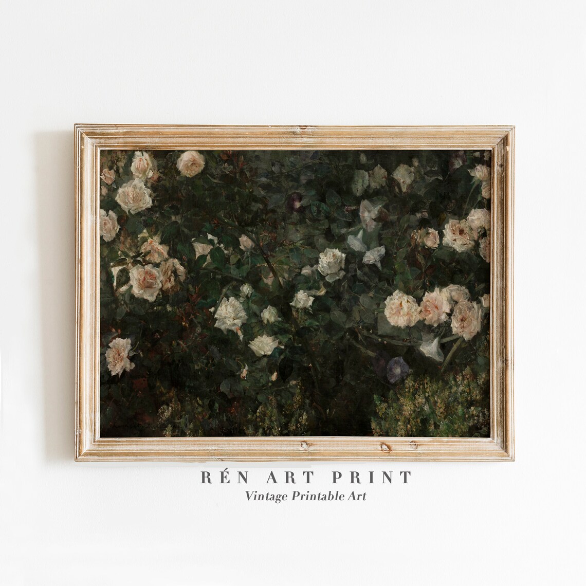 Vintage Rose Garden Painting, Victorian Floral Art Print - Image 3