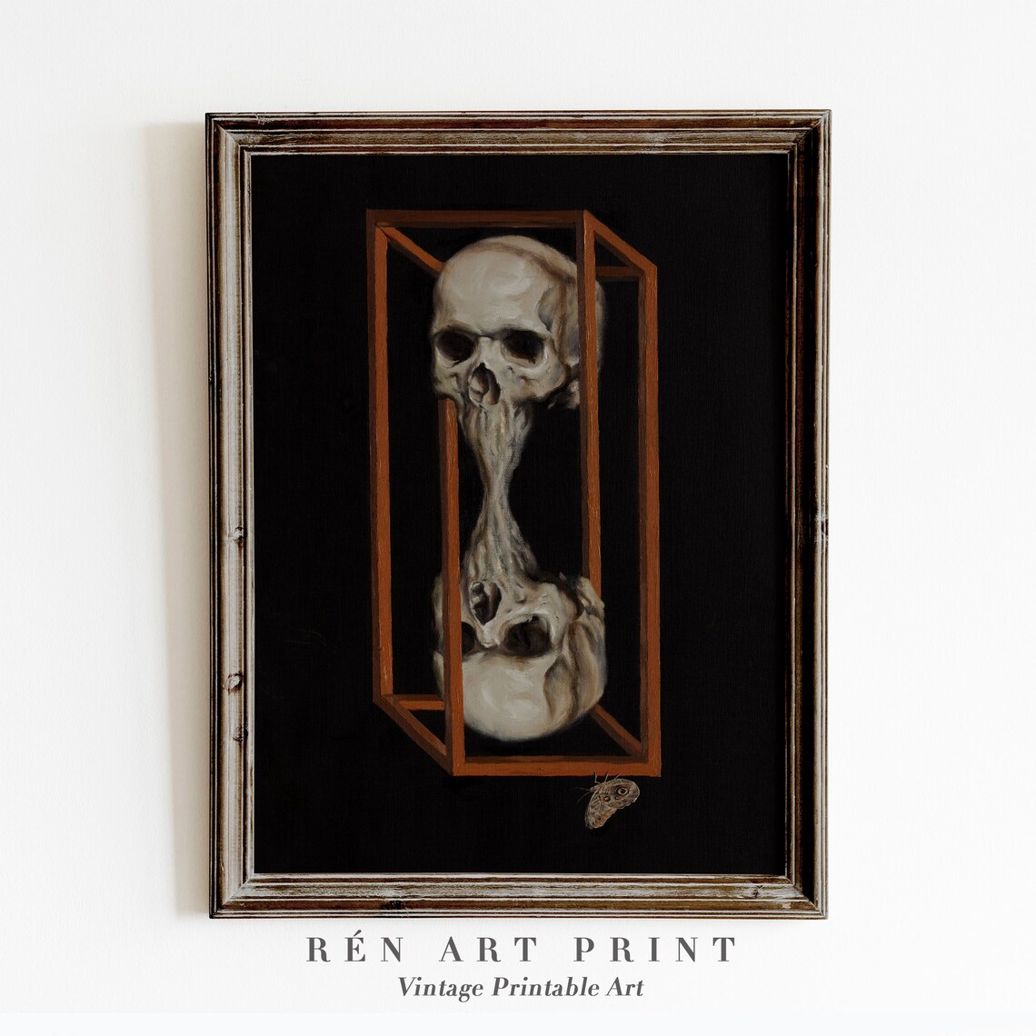 Skull Art Print, Vintage Gothic Halloween Wall Art