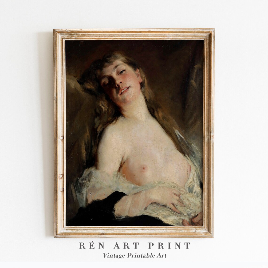 Vintage Nude Victorian Lady Portrait Art Print